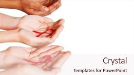  Presentation with hiv aids - Presentation theme with red ribbon to rise aids background and a sky blue colored foreground