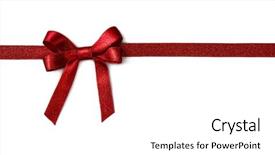  Presentation with red bow - Audience pleasing presentation consisting of red ribbon with a bow backdrop and a white colored foreground