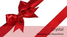  Presentation with red bow - Presentation with mountains with snow-cover background and a gray colored foreground