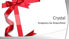  Presentation with red bow - Slide deck consisting of red ribbon with bow isolated background and a white colored foreground