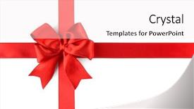  Presentation with red black and white - PPT layouts consisting of red ribbon with bow-knot background and a sky blue colored foreground