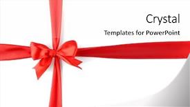  Presentation with red bow - Slides having red ribbon with bow-knot background and a white colored foreground
