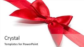  Presentation with red bow - Theme having red ribbon with bow background and a white colored foreground