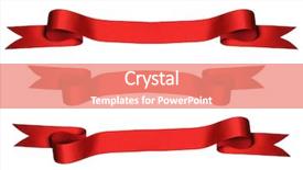  Presentation with bank - Presentation theme enhanced with red ribbons with bank space background and a coral colored foreground