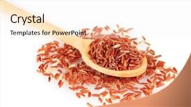  Presentation with spoon - Colorful presentation enhanced with red rice in wooden spoon backdrop and a white colored foreground