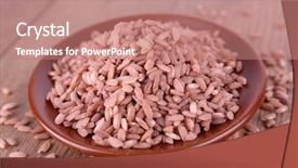  Presentation with rice - Cool new PPT theme with red rice on plate backdrop and a coral colored foreground