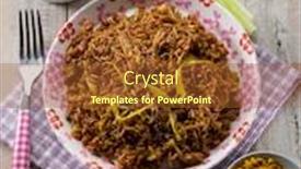  Presentation with curry - Colorful theme enhanced with red-rice-with-curry backdrop and a tawny brown colored foreground