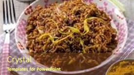  Presentation with curry - Cool new presentation with red-rice-with-curry backdrop and a tawny brown colored foreground