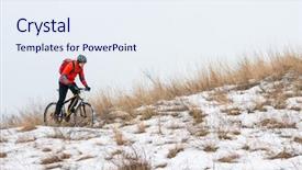  Presentation with sport blue - PPT theme having red riding the mountain background and a sky blue colored foreground