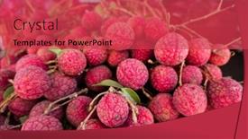  Presentation with traditional - Presentation theme consisting of red-ripe-lychees-stacks background and a red colored foreground