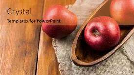  Presentation with food red - Theme having red-ripe-organic-healthy-apples background and a gold colored foreground