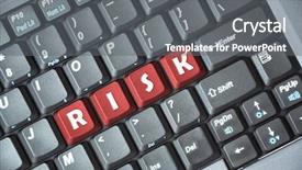  Presentation with risk - Cool new slide set with red risk key on keyboard backdrop and a  colored foreground