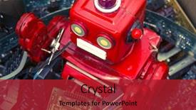  Presentation with electronics - Amazing presentation theme having red robot buried in old backdrop and a crimson colored foreground