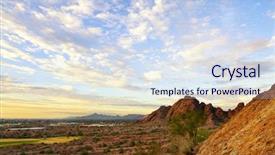  Presentation with phoenix - Theme having red rock formation in phoenix background and a sky blue colored foreground
