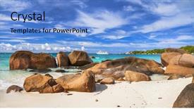  Presentation with rocks - Colorful presentation theme enhanced with south africa - red rocks and turquoise waters backdrop and a light blue colored foreground