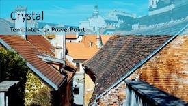  Presentation with funnel - Colorful PPT layouts enhanced with red rooftops with funnel backdrop and a cyan colored foreground