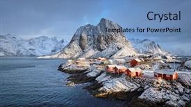  Presentation with hall fame of red stamp - Amazing presentation theme having red rorbu houses in winter backdrop and a  colored foreground