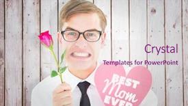  Presentation with red rose bush - Audience pleasing slide set consisting of red rose and heart card backdrop and a lemonade colored foreground