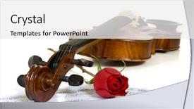  Presentation with sheet music - Beautiful presentation theme featuring red rose and sheet music backdrop and a white colored foreground