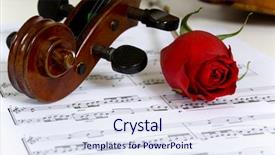  Presentation with sheet music - Colorful presentation enhanced with red rose and sheet music backdrop and a sky blue colored foreground