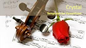  Presentation with theory - Colorful PPT theme enhanced with red rose and sheet music backdrop and a  colored foreground
