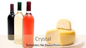 Presentation with red wine cheese - PPT theme with red rose and white wine beautiful cheese background and a blonde colored foreground