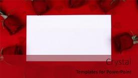  Presentation with birthday card - Cool new slide set with red-rose-flowers-and-hearts backdrop and a crimson colored foreground