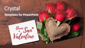 Presentation with heart flowers - Slides featuring red rose flowers bouquet background and a tawny brown colored foreground