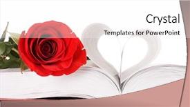  Presentation with memory book - Presentation theme having red rose on the book background and a white colored foreground