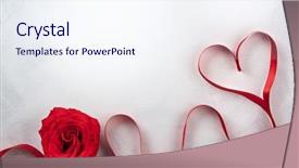  Presentation with red white grey - Slide set enhanced with red rose on the vintage background and a sky blue colored foreground