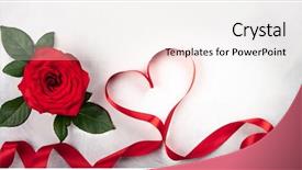  Presentation with red white grey - Colorful presentation theme enhanced with red rose on the vintage backdrop and a  colored foreground