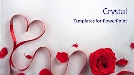  Presentation with red white grey - Slides enhanced with red rose on the vintage background and a  colored foreground