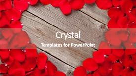  Presentation with copy space - Beautiful slide set featuring red rose petals heart backdrop and a coral colored foreground