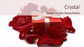  Presentation with red and white rose petals - Beautiful slide deck featuring red rose petals on white backdrop and a lemonade colored foreground