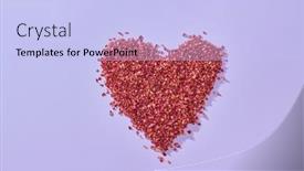  Presentation with heart - Presentation theme consisting of red-rose-petals-shaped background and a  colored foreground