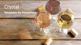  Presentation with crystal - Presentation theme with red rose white rose - crystal wine glasses and corks background and a coral colored foreground