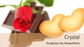  Presentation with cookie - Cool new presentation theme with red rose with chocolate cookie backdrop and a  colored foreground