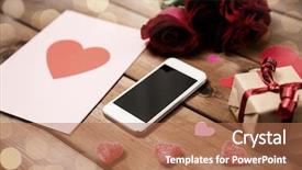  Presentation with romance - Amazing PPT layouts having red roses and greeting card backdrop and a coral colored foreground