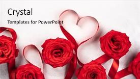  Presentation with red white grey - Cool new PPT layouts with red roses and red ribbon backdrop and a sky blue colored foreground