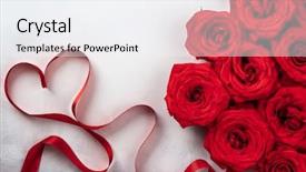  Presentation with red white grey - Slide deck featuring red roses and red ribbon background and a white colored foreground