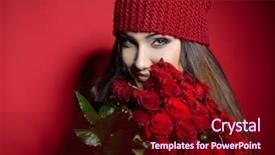  Presentation with roses - Cool new slides with red roses girl and flower backdrop and a  colored foreground