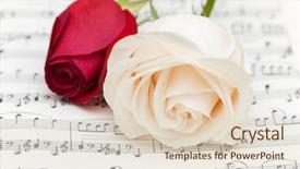  Presentation with music notes - Beautiful slide set featuring red roses on music backdrop and a lemonade colored foreground