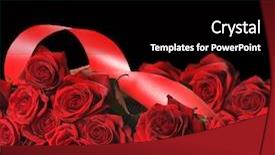  Presentation with roses - Cool new PPT theme with flowers border - red roses over black backdrop and a black colored foreground