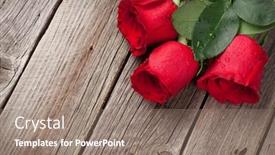  Presentation with valentines - PPT theme having red roses over wooden table valentines day background top view with copy space background and a coral colored foreground