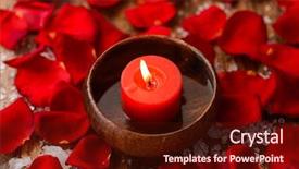  Presentation with red and white rose petals - Slide set consisting of red roses petals with pile background and a wine colored foreground