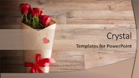  Presentation with red roses rose garden - Theme enhanced with love and valentine's day background and a coral colored foreground