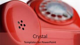  Presentation with red telephone - Cool new slides with red rotary dial telephone off backdrop and a red colored foreground