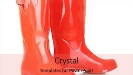  Presentation with rubber - Slides having red rubber boots on white background and a coral colored foreground