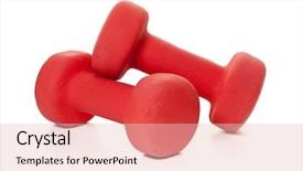  Presentation with rubber - Presentation design having red rubber-coated dumbbell background and a lemonade colored foreground