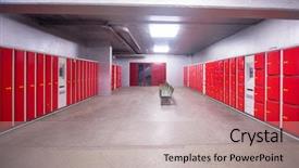  Presentation with safety - Presentation theme enhanced with red safety lockers in empty background and a light gray colored foreground